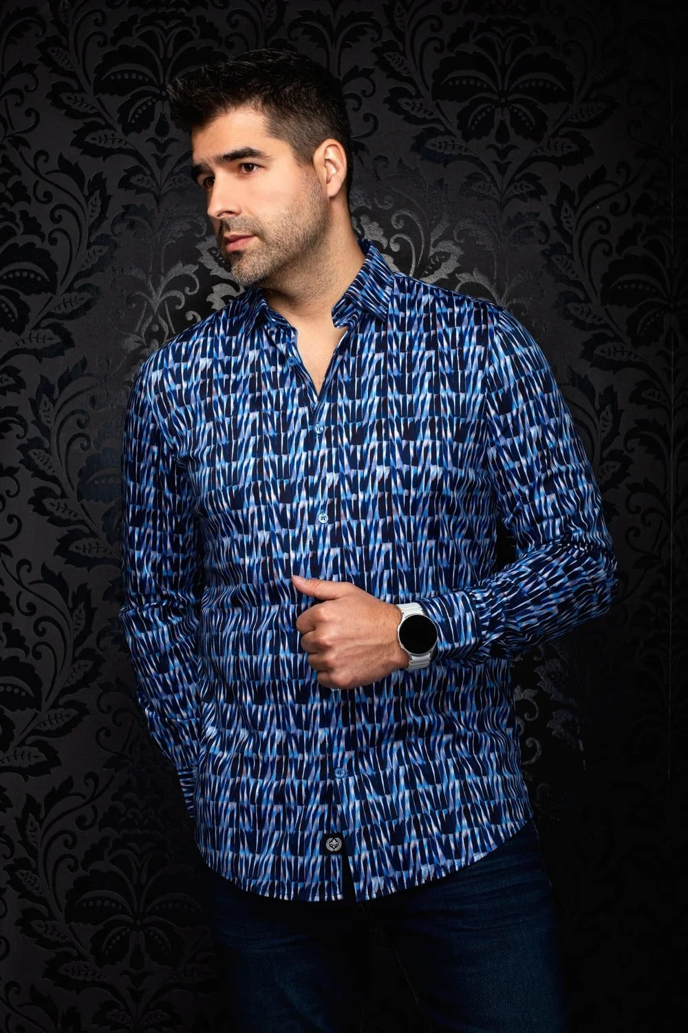 Au Noir Stretch Shirt | Darian Navy