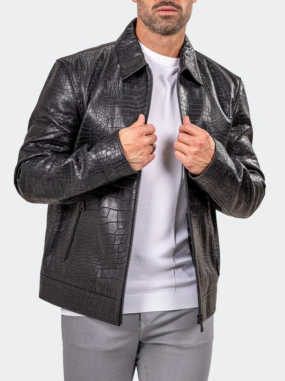 Maceoo Jacket | Leather Marthyr030 Black
