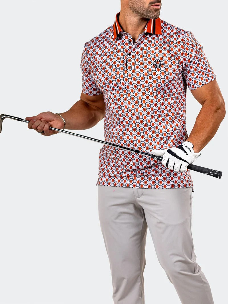 Maceoo Stretch Short-Sleeve Polos | Golf Polo Marthyr0027 Red