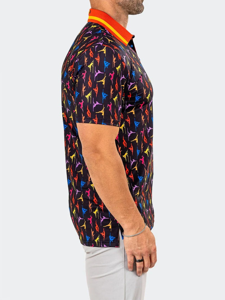 Maceoo Stretch Short-Sleeve Polos | Golf Polo Marthyr0010 Black
