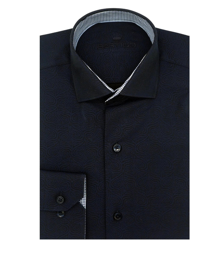 Bertigo Shirt | Dean Paisley Navy Shirt
