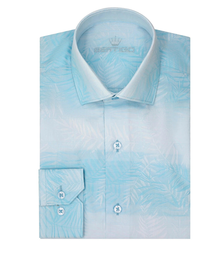 Bertigo Shirt  | Johnny Aqua Leaf Shirt
