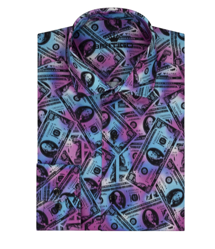 Bertigo Shirt  | NELSON TURQUOISE MONEY SHIRT