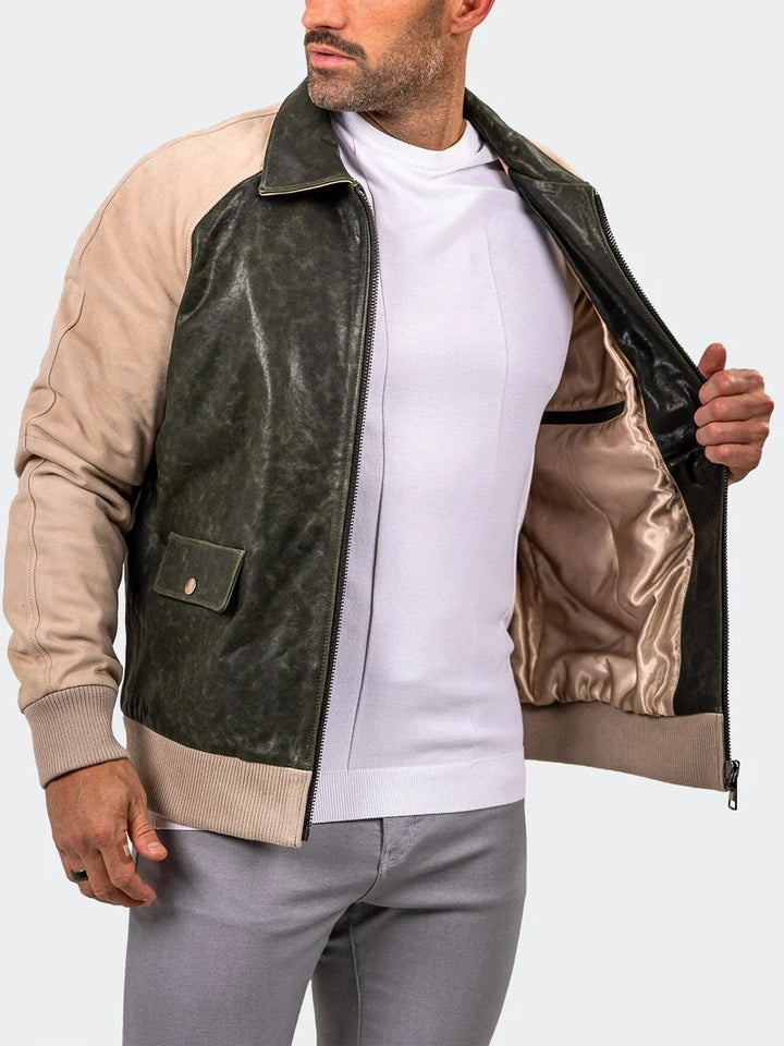 Maceoo Jacket | Leather Marthyr035 Green