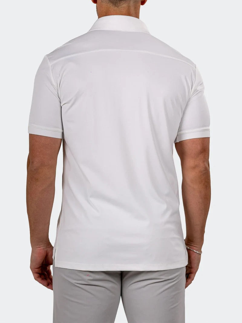 Maceoo Stretch Short-Sleeve Polos | Golf Polo Marthyr0019 White