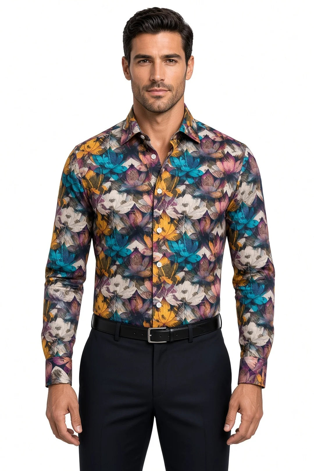 Masutto Shirt | SANTANA-08 LONG SLEEVE BUTTON DOWN SHIRT