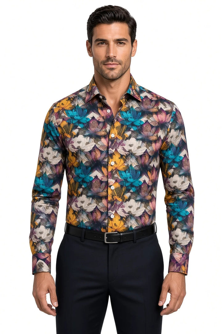 Masutto Shirt | SANTANA-08 LONG SLEEVE BUTTON DOWN SHIRT