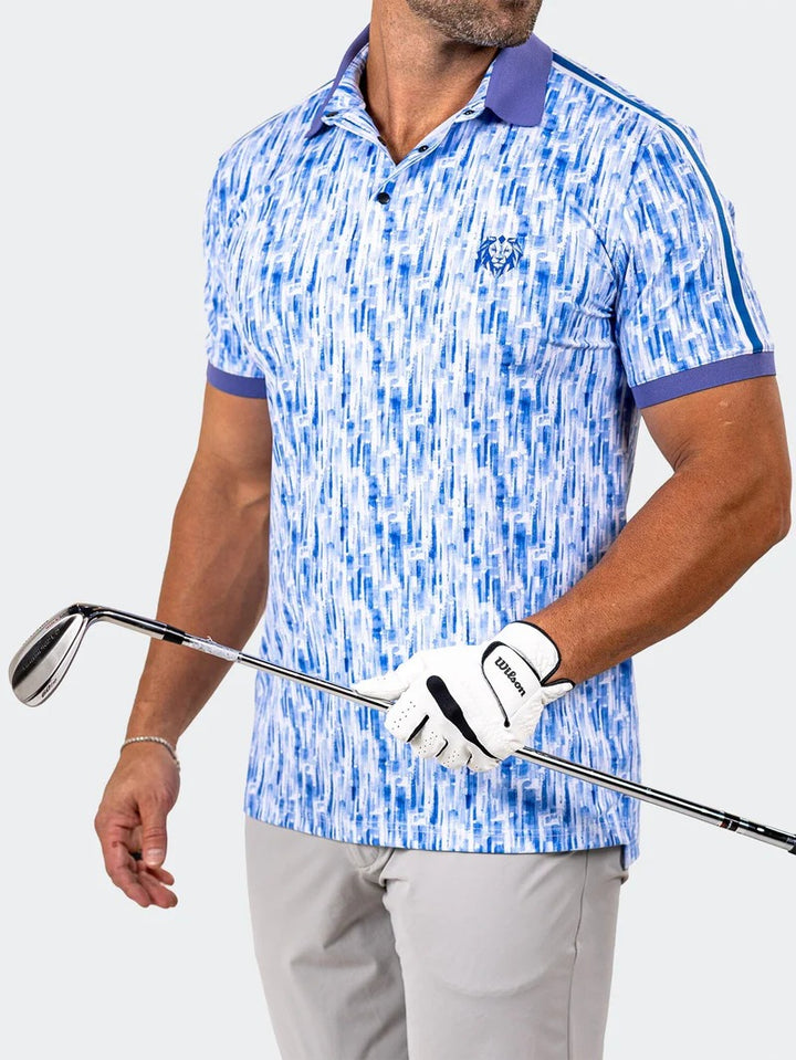 Maceoo Stretch Short-Sleeve Polos | Golf Polo Marthyr0007 Blue