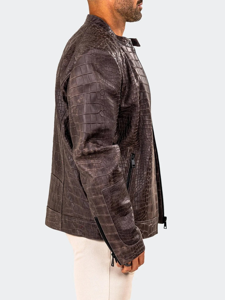 Maceoo Jacket | Leather Marthyr027 Grey