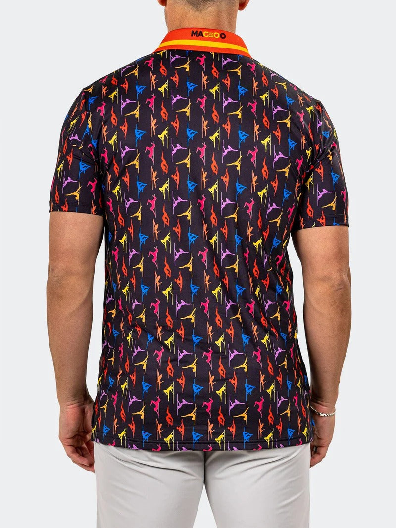 Maceoo Stretch Short-Sleeve Polos | Golf Polo Marthyr0010 Black