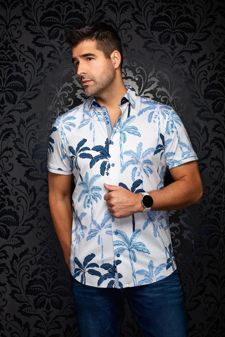 Au Noir Stretch Short Sleeve Shirt | Azure Stone