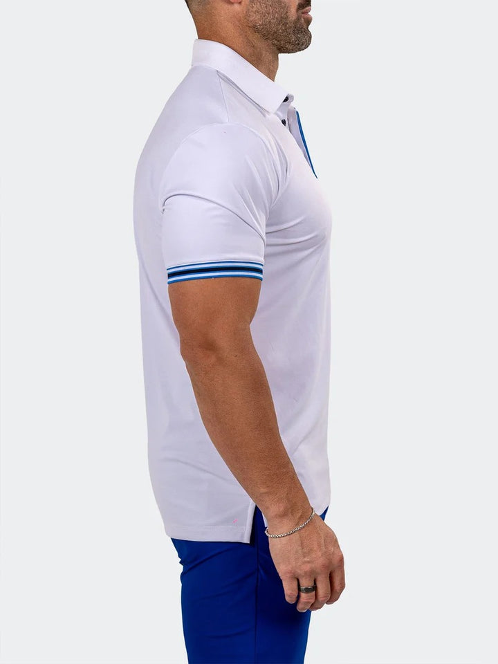 Maceoo Stretch Short-Sleeve Polos | Golf Polo Marthyr0016 White