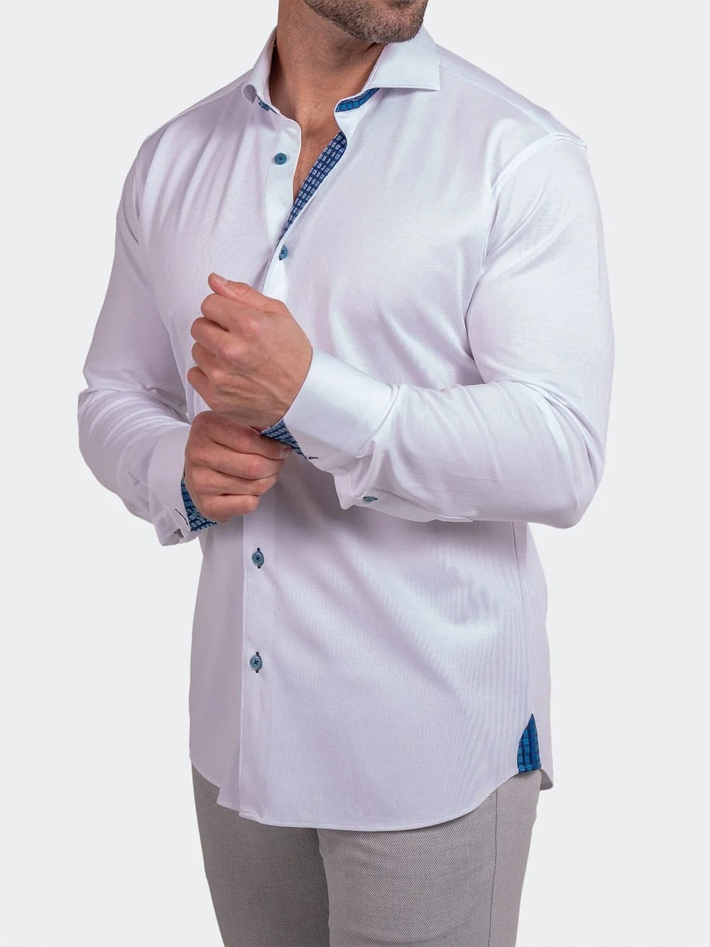 Maceoo Stretch Shirt | Stretch Ascension White Shirt