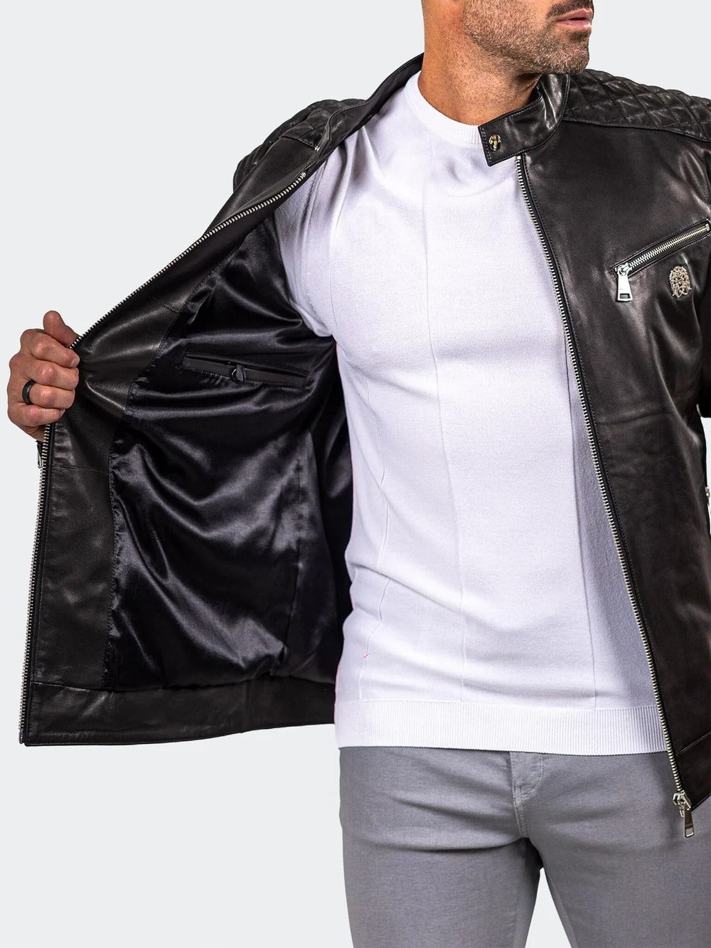 Maceoo Jacket | Leather Marthyr038 Black