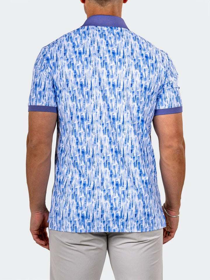 Maceoo Stretch Short-Sleeve Polos | Golf Polo Marthyr0007 Blue