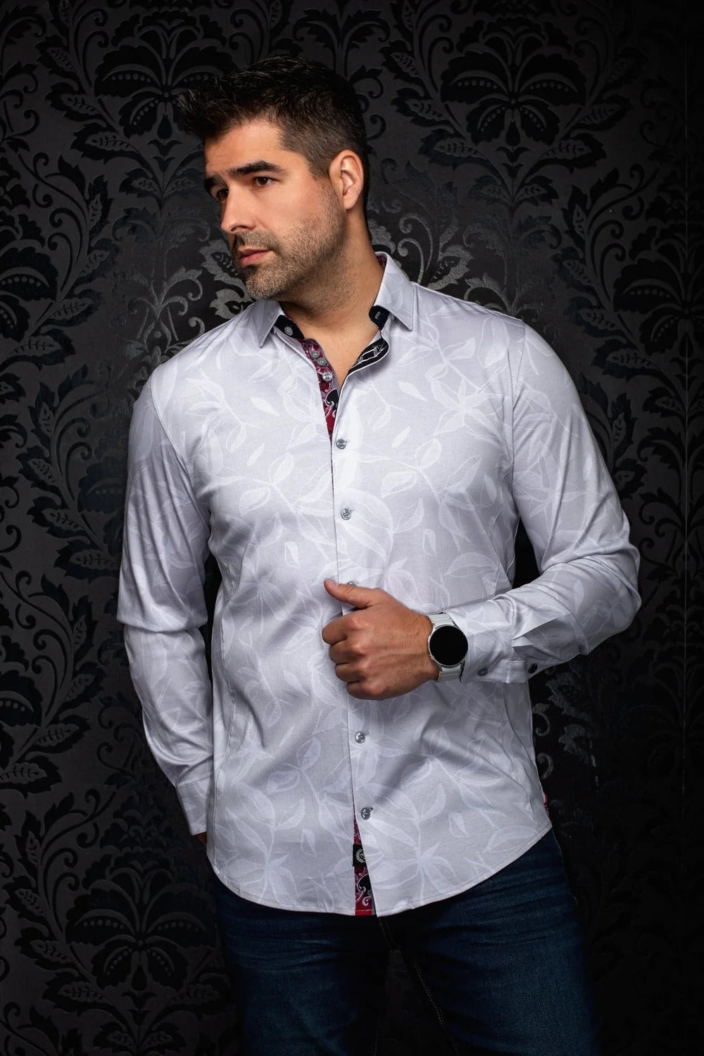 Au Noir Stretch Shirt | Azrak Greige