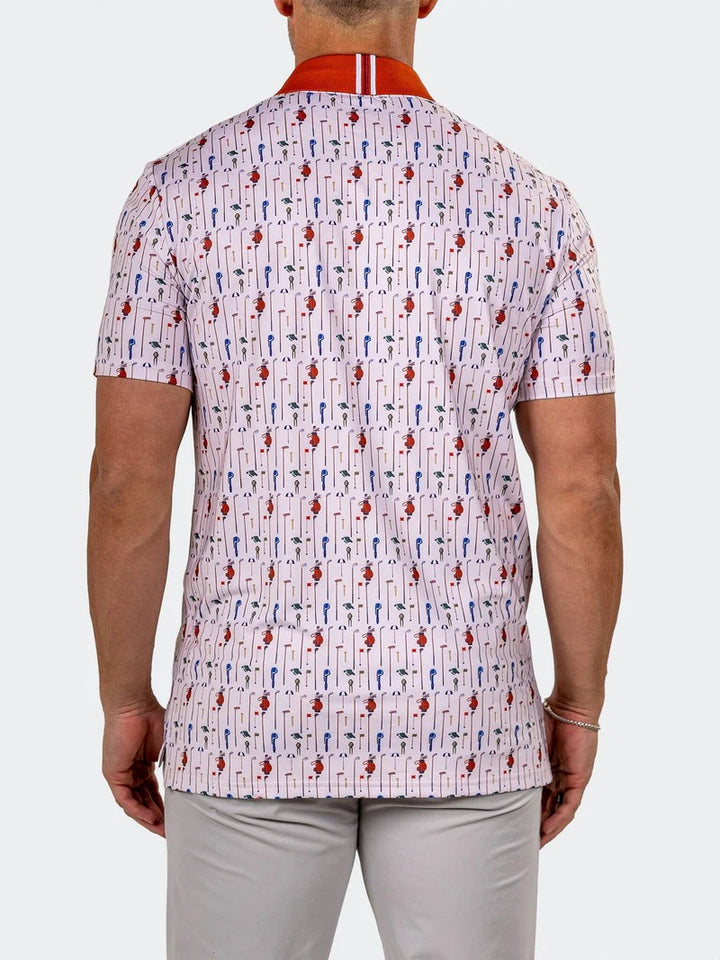 Maceoo Stretch Short-Sleeve Polos | Golf Polo Marthyr0012 White