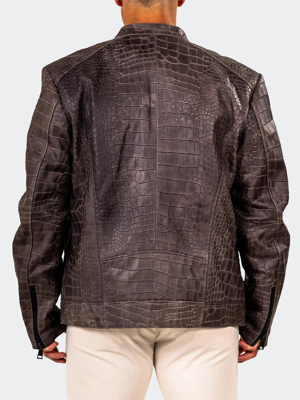 Maceoo Jacket | Leather Marthyr027 Grey