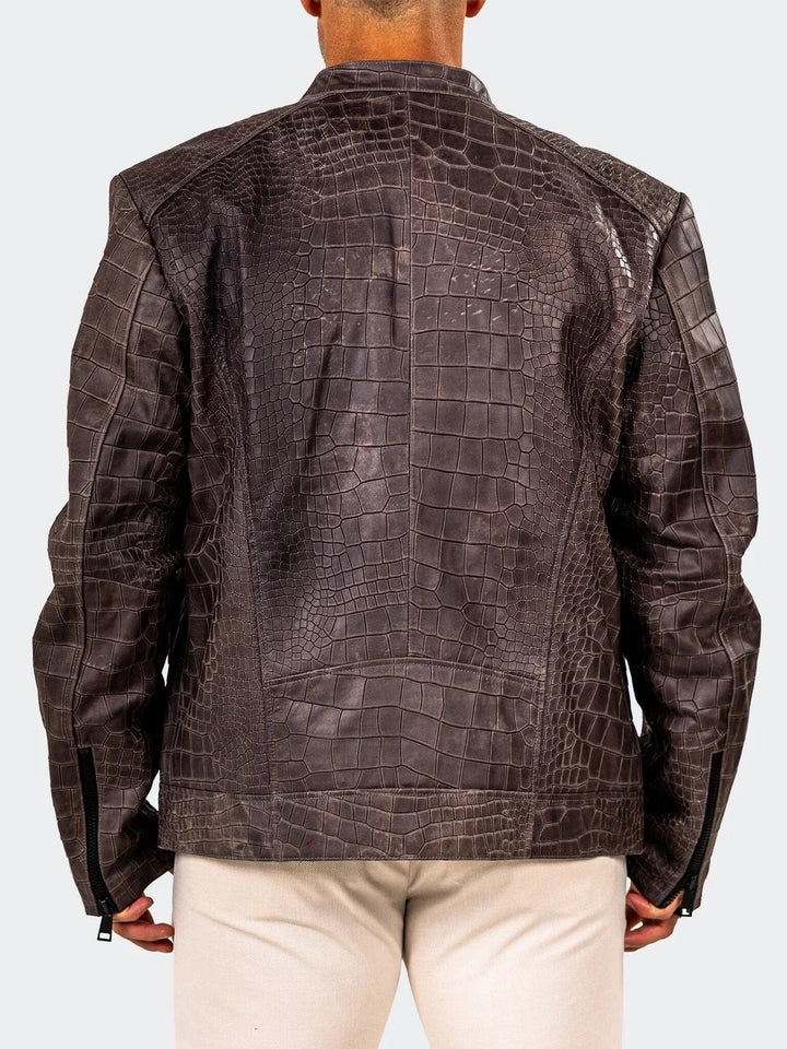 Maceoo Jacket | Leather Marthyr027 Grey