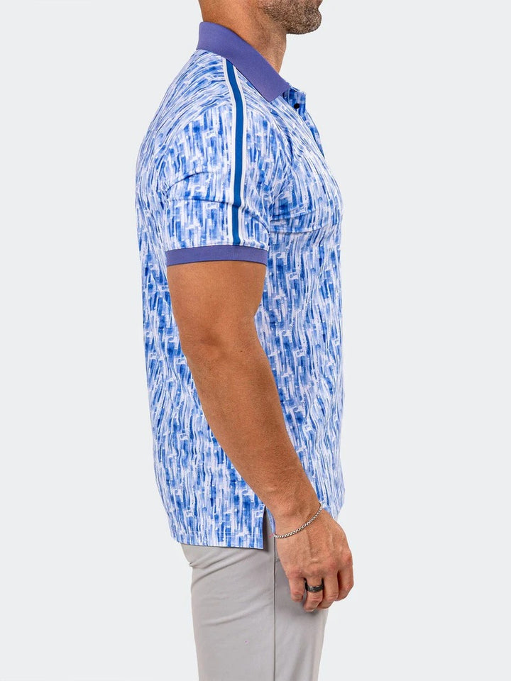 Maceoo Stretch Short-Sleeve Polos | Golf Polo Marthyr0007 Blue