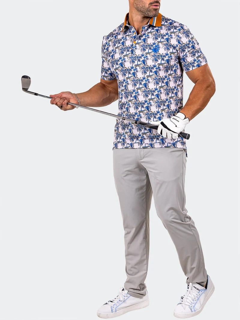 Maceoo Stretch Short-Sleeve Polos | Golf Polo Marthyr0026 White