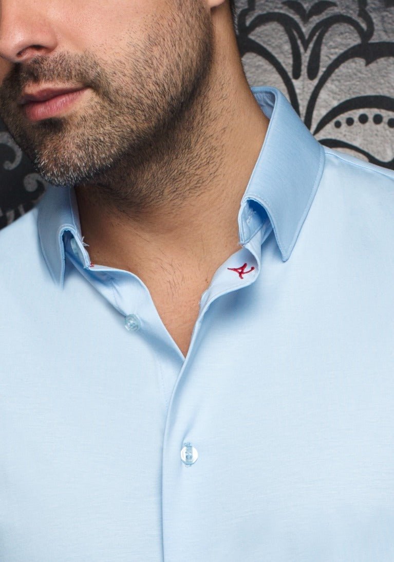 Au Noir  Extensible Short Sleeve Shirt | Alex SLD Light Blue