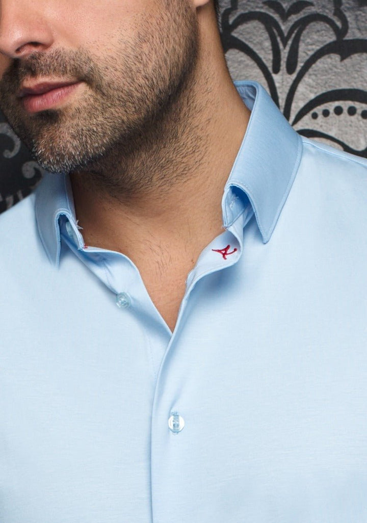 Au Noir  Extensible Short Sleeve Shirt | Alex SLD Light Blue