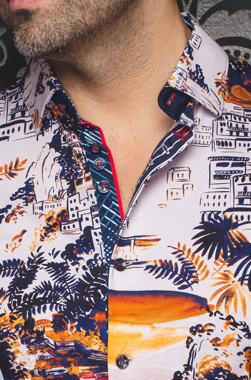 Au Noir Stretch Short Sleeve Shirt | Elster Stone