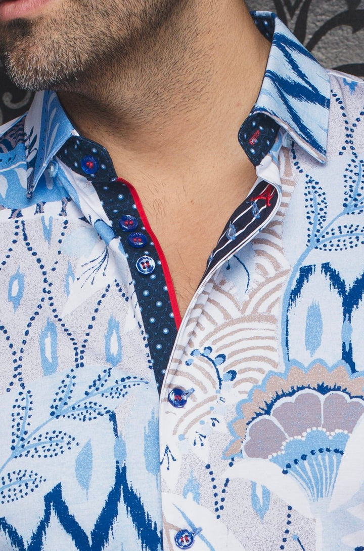 Au Noir Stretch Short Sleeve Shirt | Kyle Light Blue