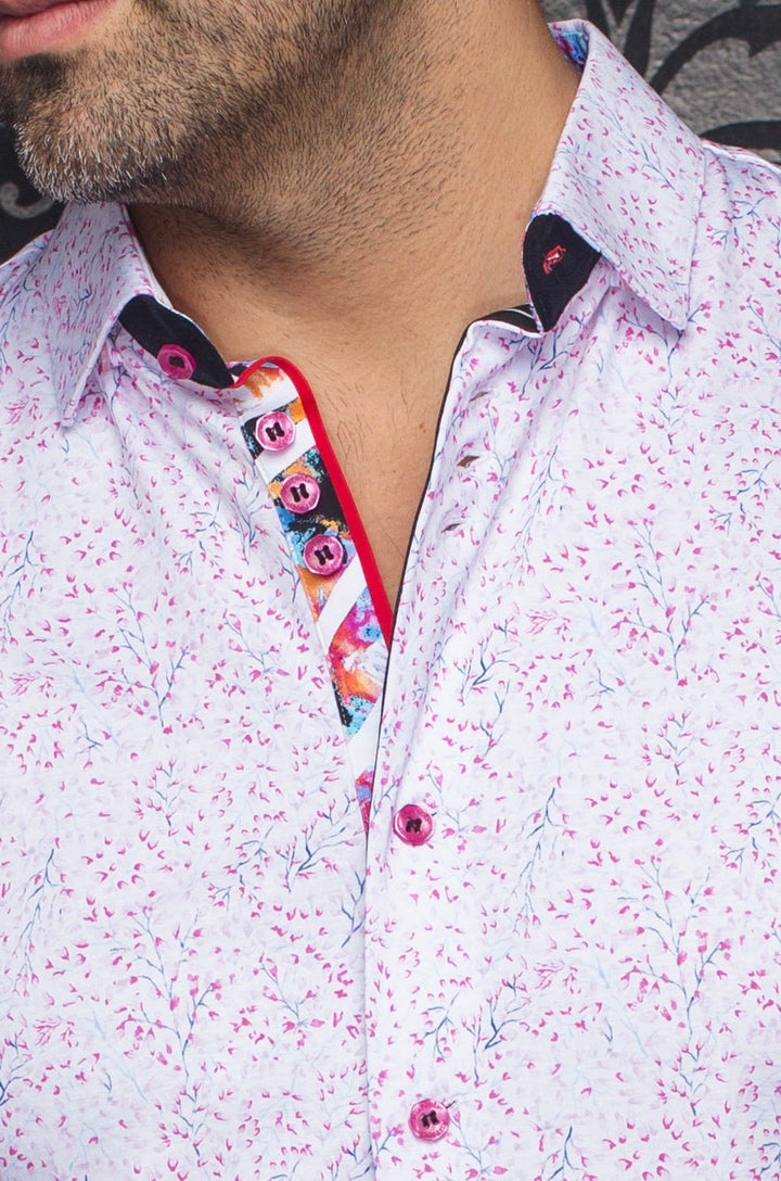 Au Noir Stretch Short Sleeve Shirt | Lando Pink