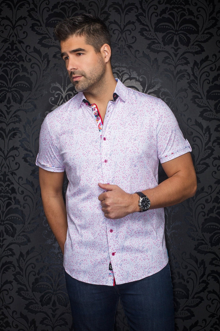 Au Noir Stretch Short Sleeve Shirt | Lando Pink