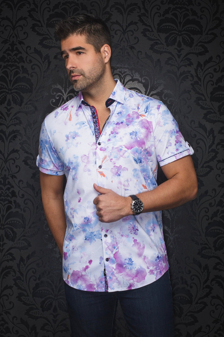 Au Noir Stretch Short Sleeve Shirt | Pemba Orange