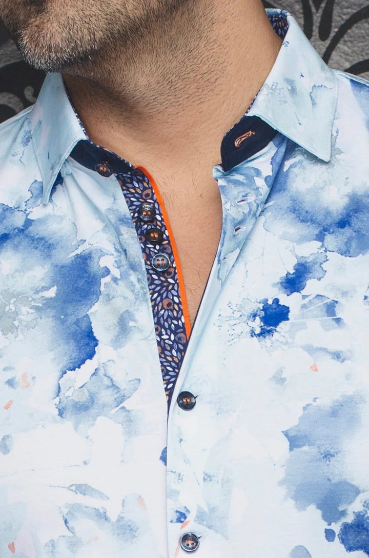 Au Noir Stretch Short Sleeve Shirt | Pemba Light Aqua