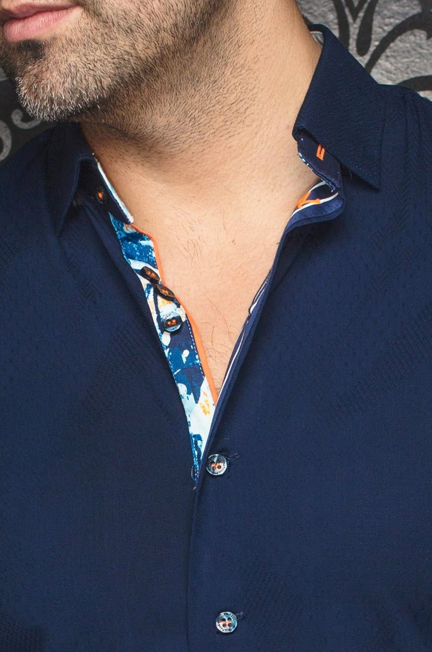 Au Noir Stretch Short Sleeve Shirt | Fajardo Navy