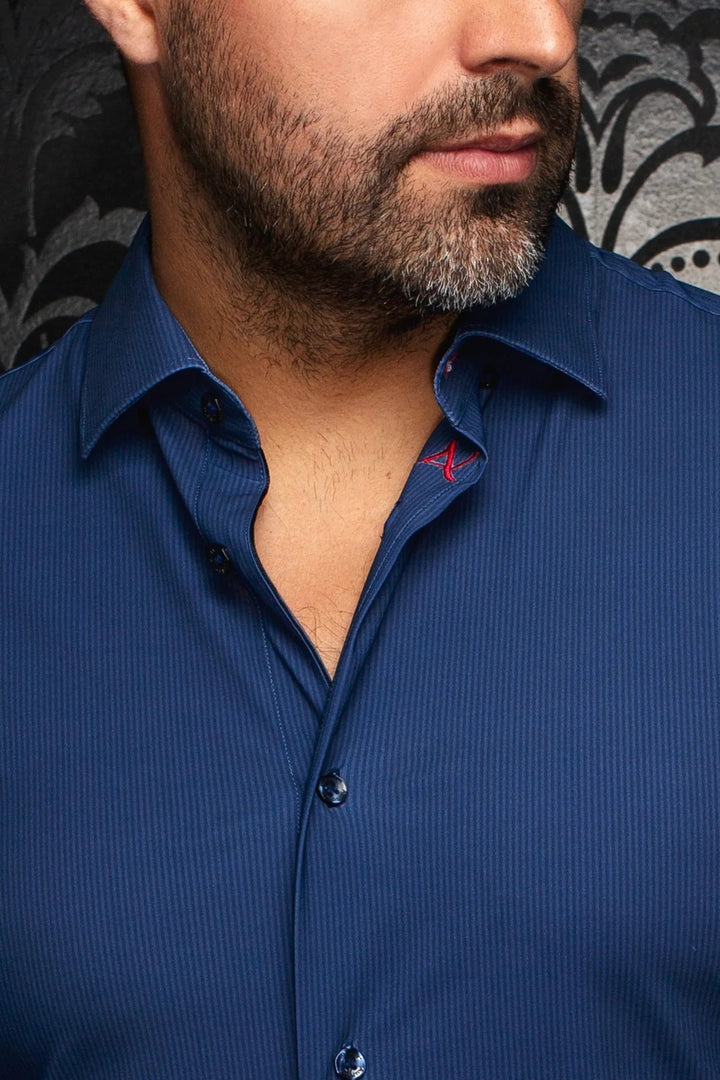 Au Noir Nylon Short Sleeve Shirt | Nick STRP Navy