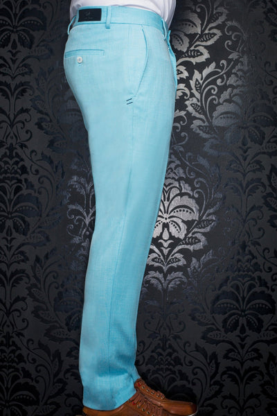 Au Noir Stretch Pant | Wesson Lancaster Turquoise - Men Fashion