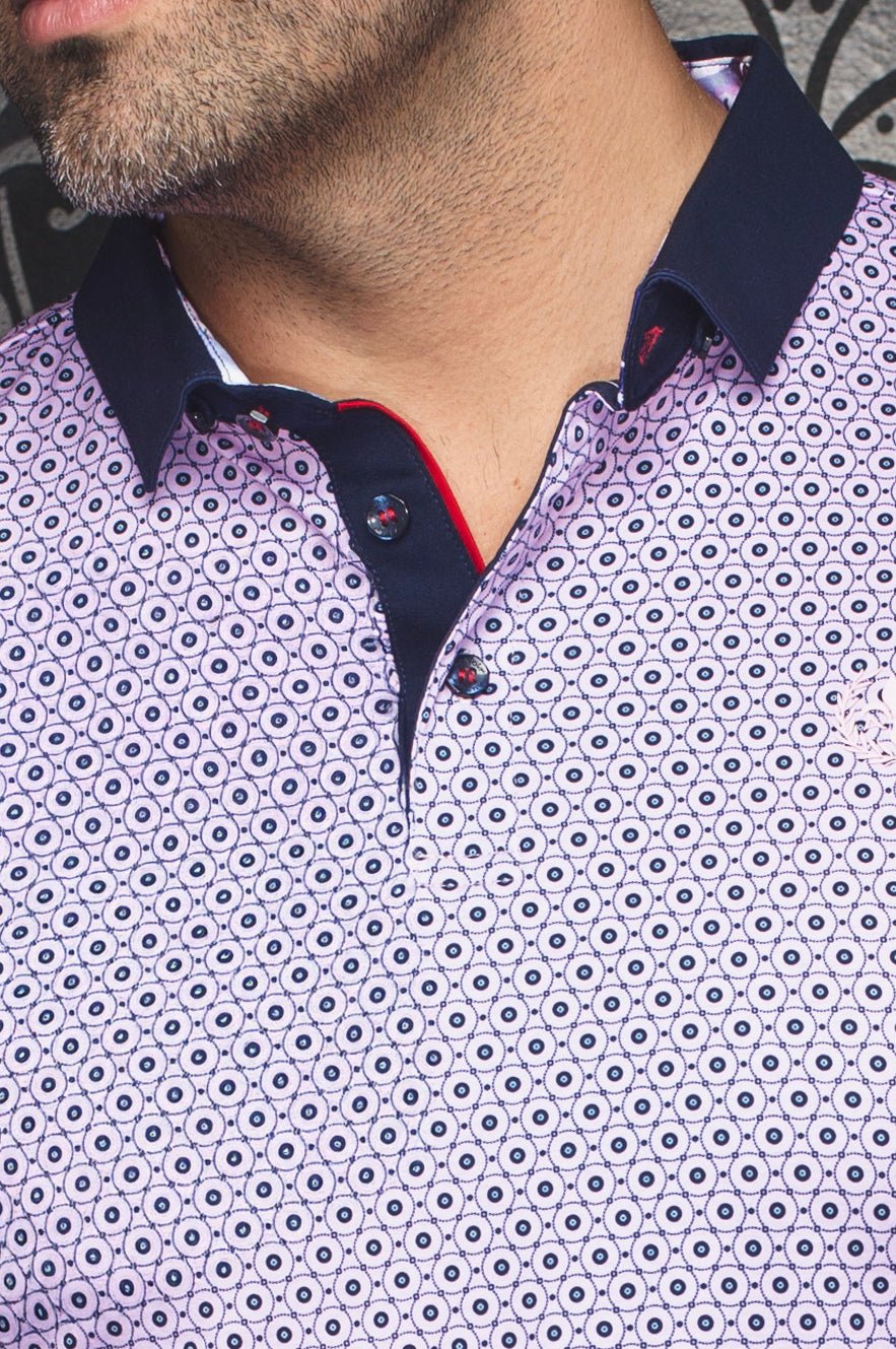 Au Noir Stretch Short-Sleeve Polo | Asher Pink