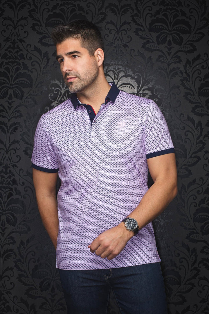 Au Noir Stretch Short-Sleeve Polo | Asher Pink