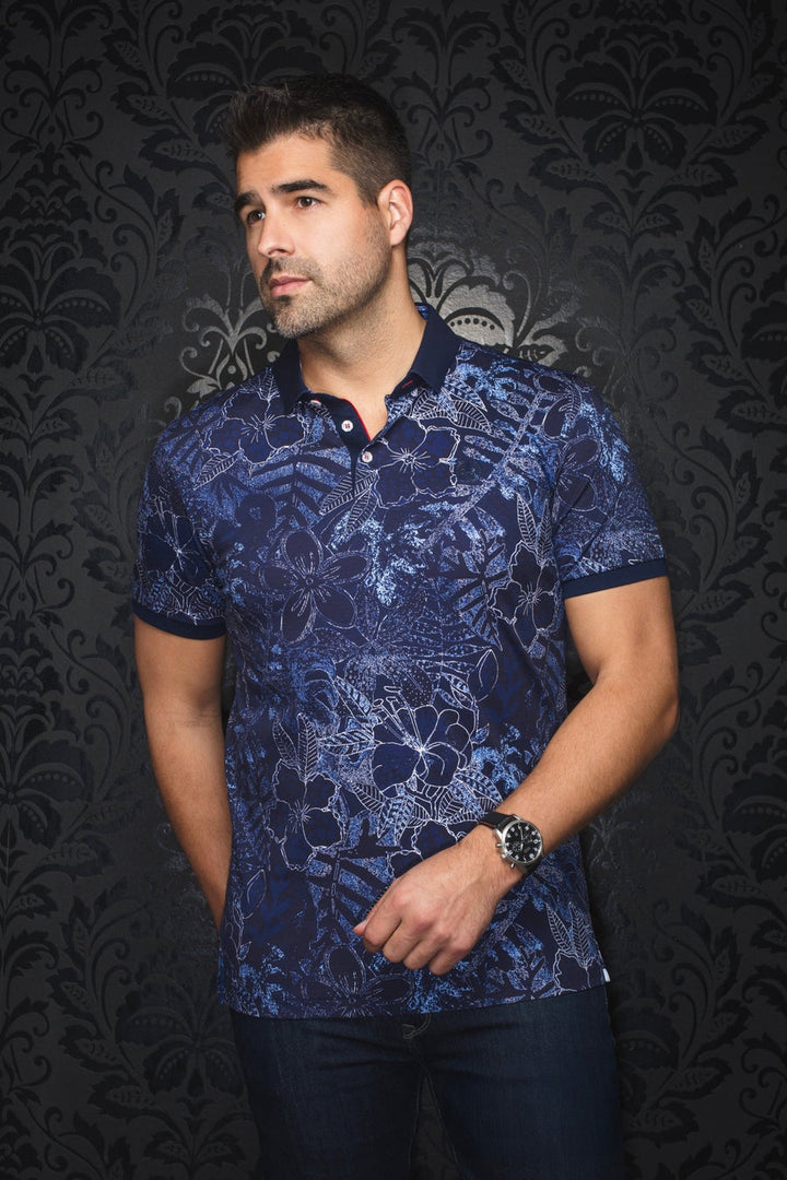Au Noir Stretch Short-Sleeve Polo | Bennett Navy