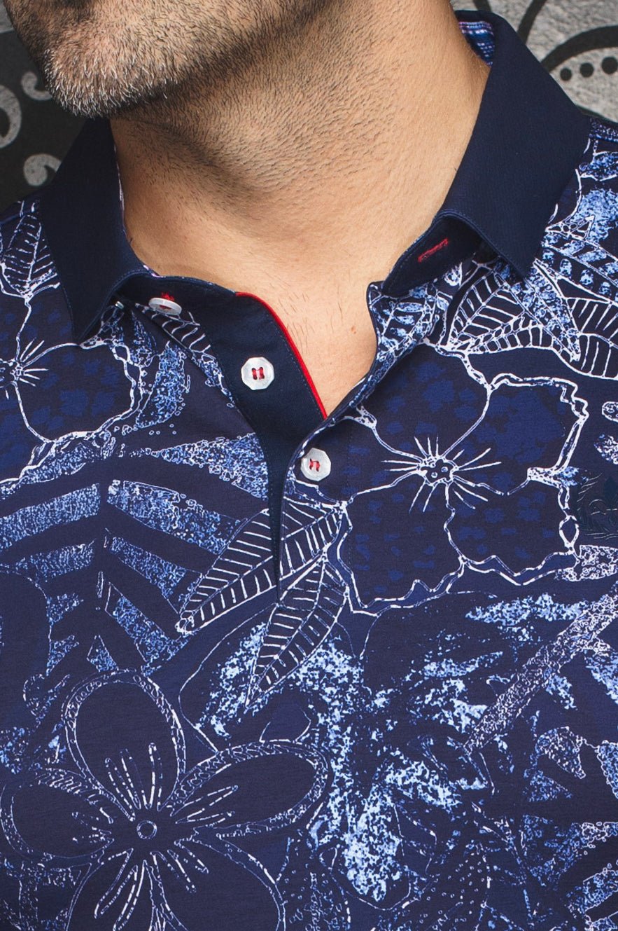 Au Noir Stretch Short-Sleeve Polo | Bennett Navy
