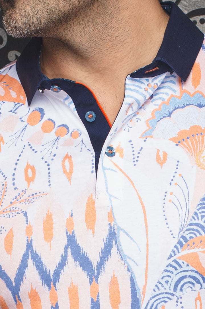 Au Noir Stretch Short-Sleeve Polo | Brixley Orange