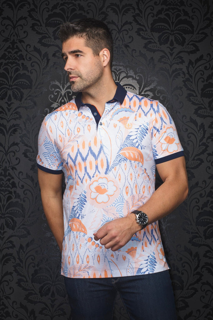 Au Noir Stretch Short-Sleeve Polo | Brixley Orange