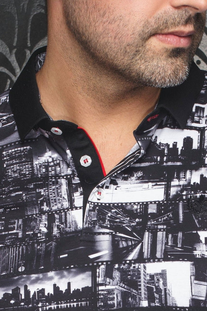 Au Noir Stretch Short-Sleeve Polo | Broadway Black