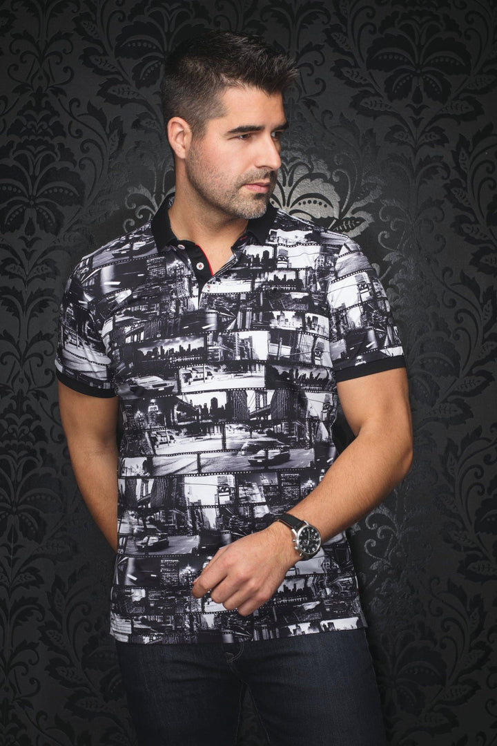 Au Noir Stretch Short-Sleeve Polo | Broadway Black