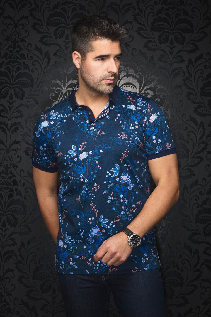 Au Noir Stretch Short-Sleeve Polo | Caballero Navy