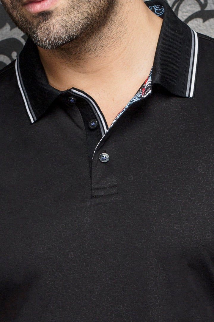 Au Noir Stretch Short-Sleeve Polos | Dellario Black