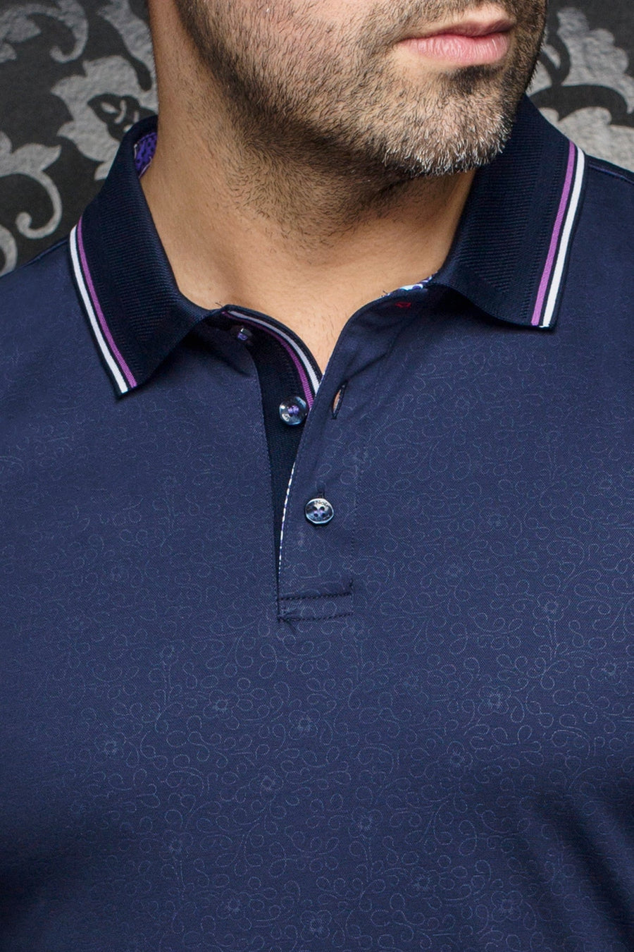 Au Noir Stretch Short-Sleeve Polos | Dellario Navy