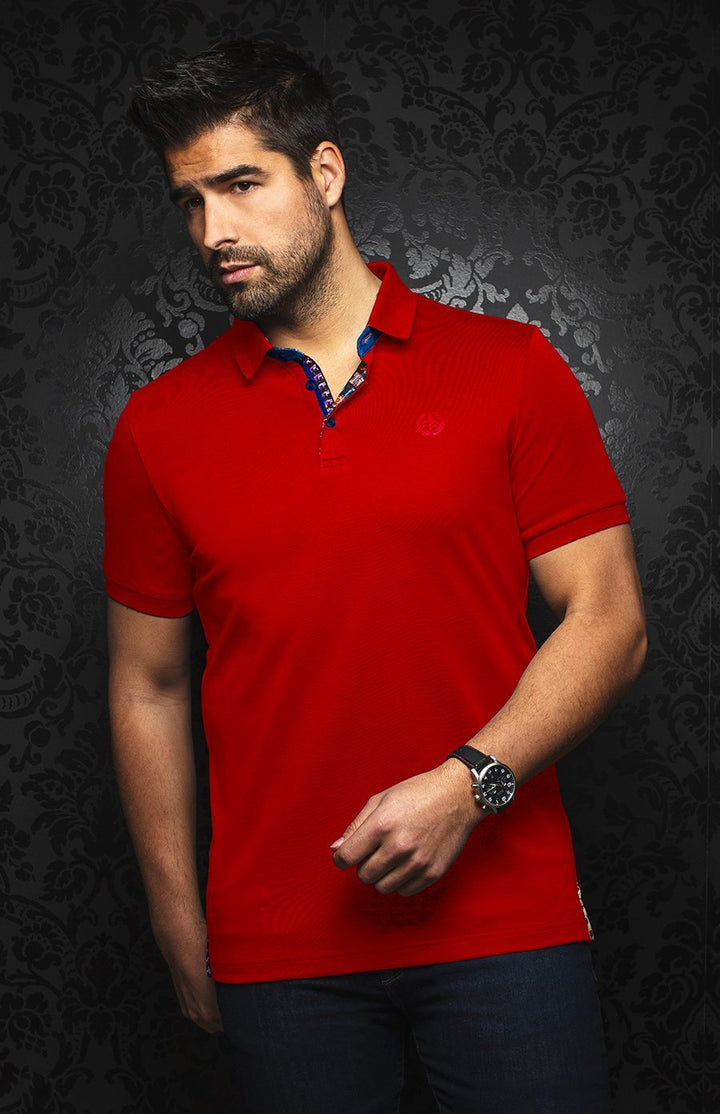 Au Noir Stretch Short-Sleeve Polo | Eagle Red