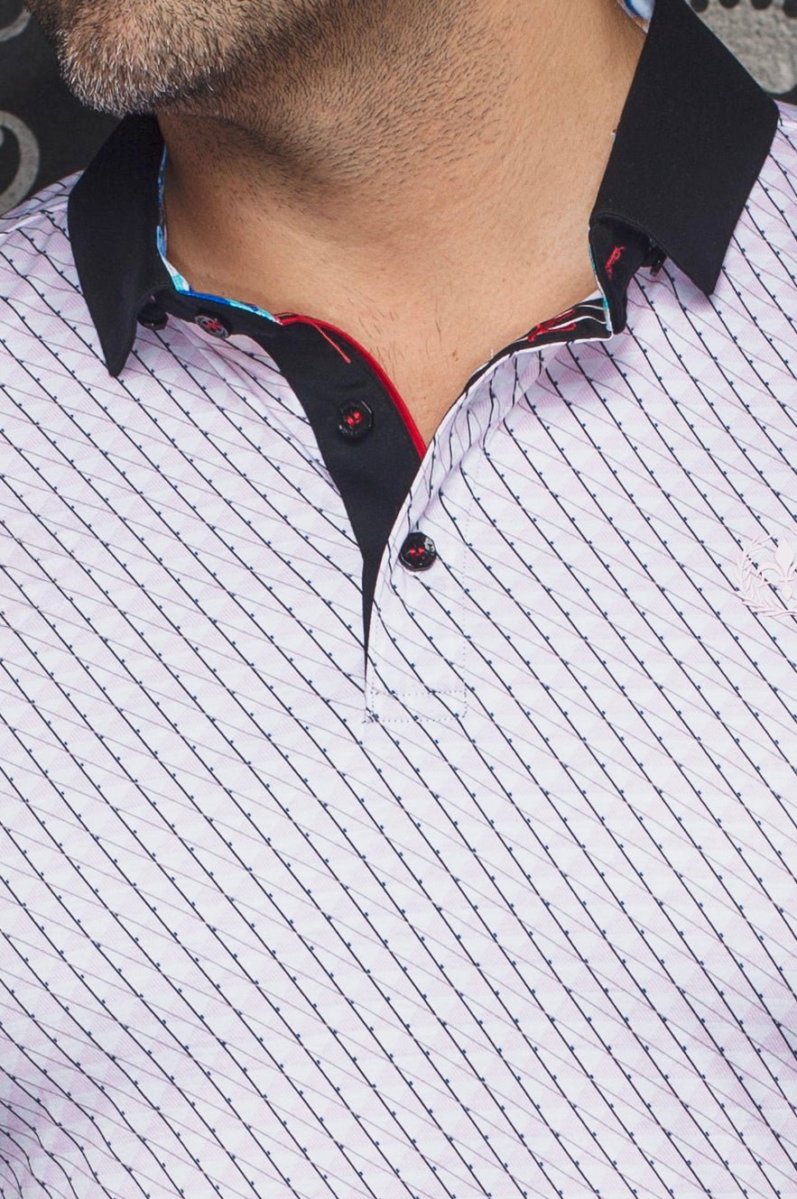 black and pink mens dress shirt Cinch Men's L/S Pink/Black Geo Print Button Shirt