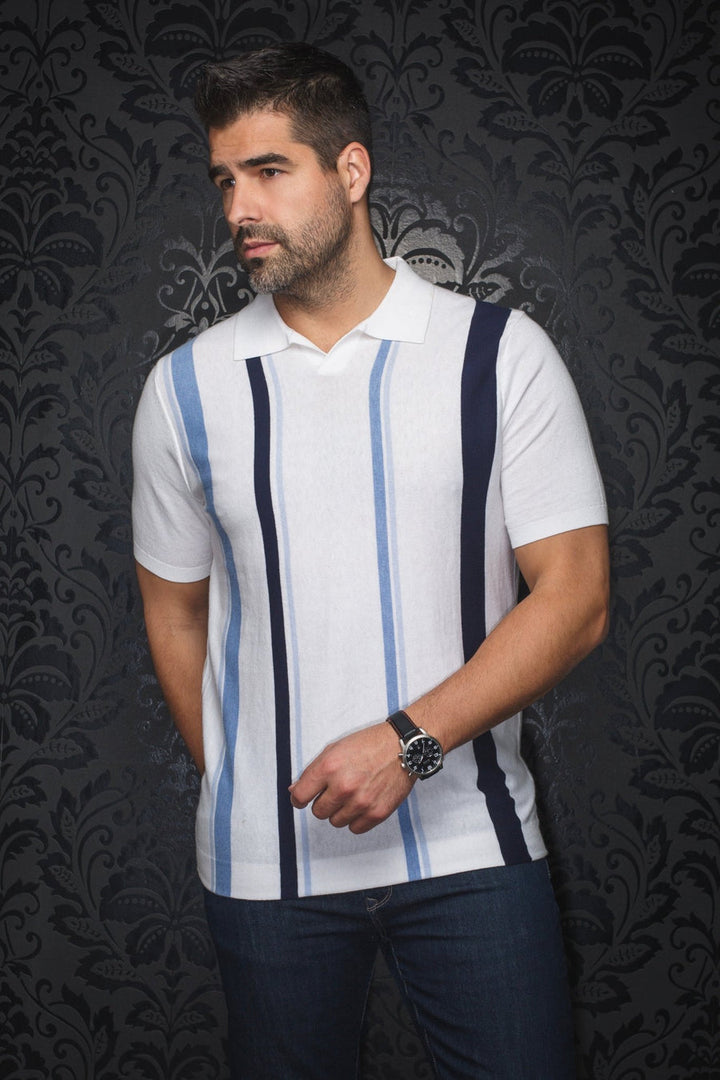 Au Noir Stretch Short-Sleeve Polo | Polo Tricot Avery White